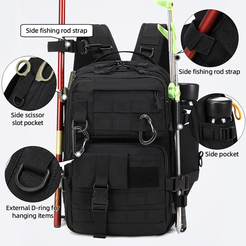 Fishing Equipment Bag - Camping Tactical Backpack Travel Large 3