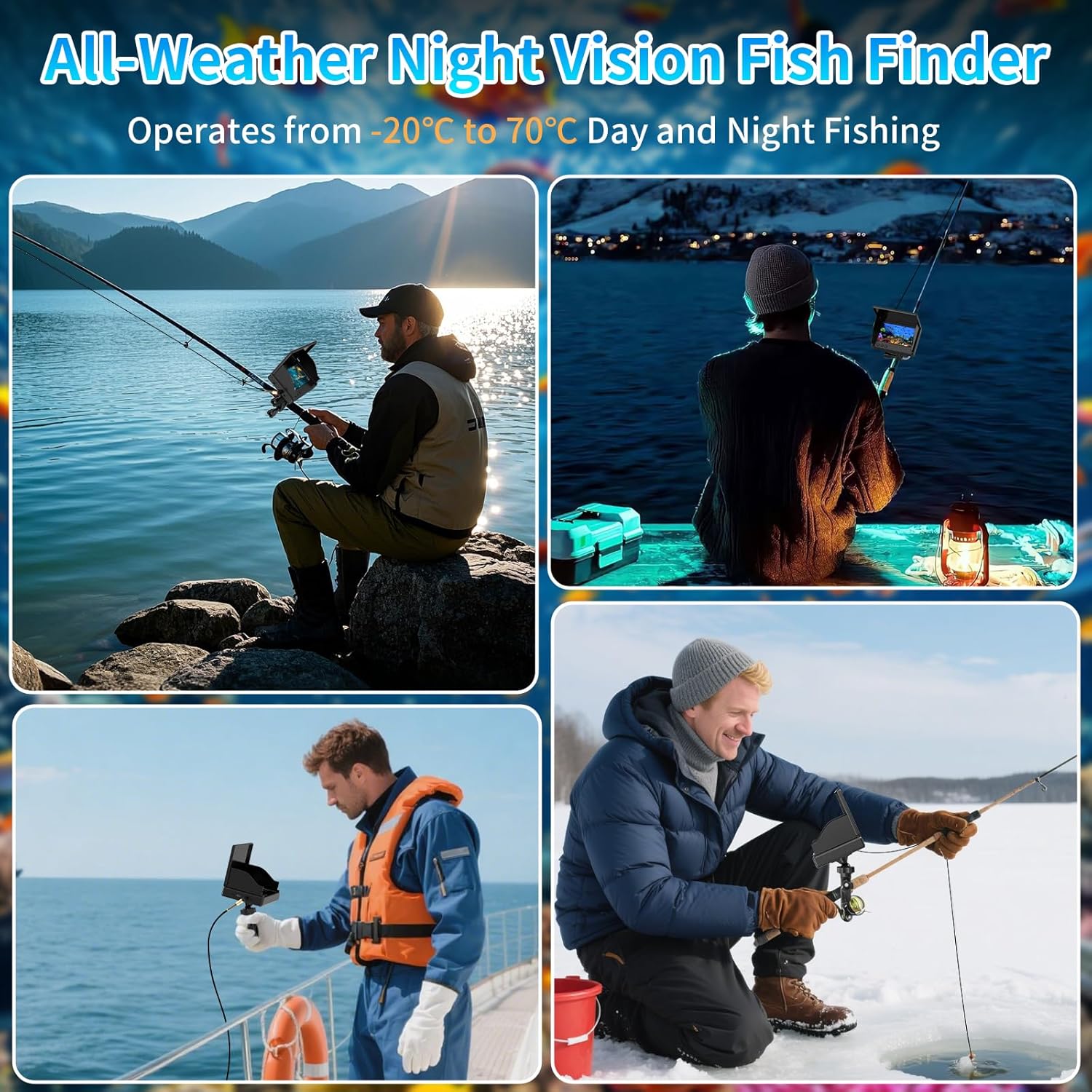 Portable Fish Depth Finder Wat - Underwater Fishing Camera ulasan dan harga