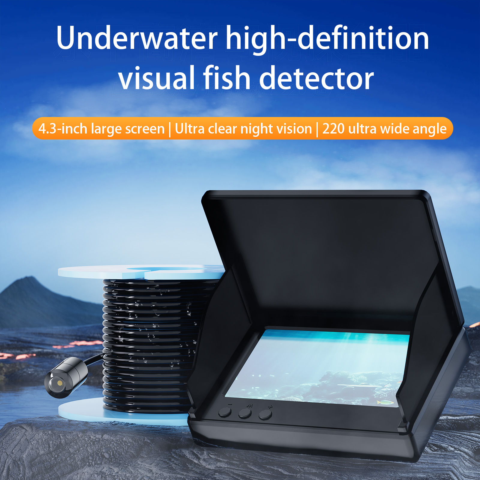 4.3 Inch Underwater 15/30M Fis - Underwater Fishing Camera ulasan dan harga