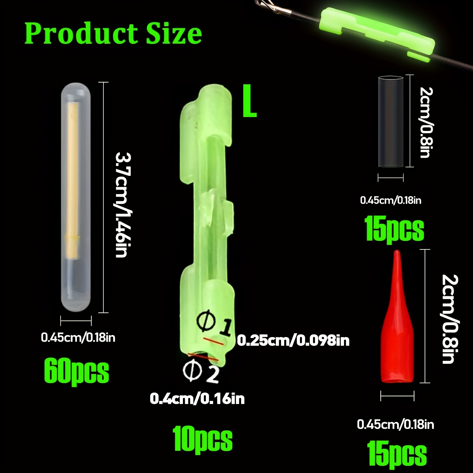 100PCS Fishing Glow Sticks Set - Bite Alarm Fishing ulasan dan harga